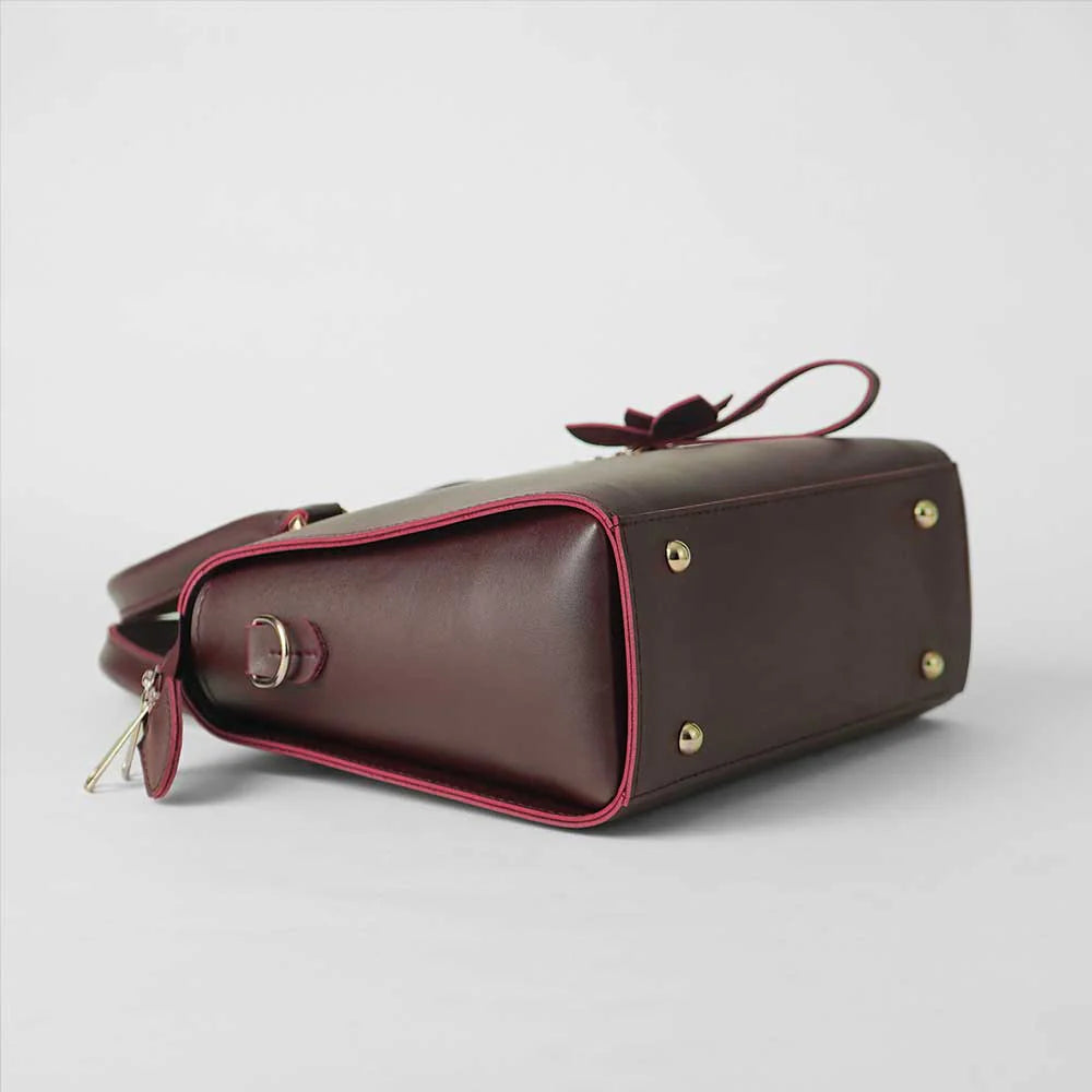 FIXIEO TOPE HANDLE BAG MAROON