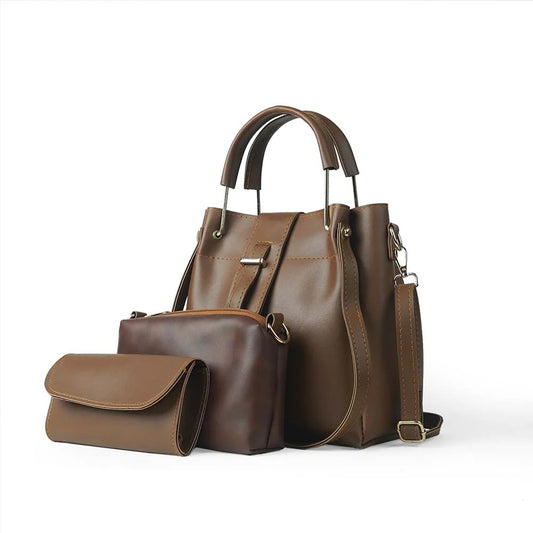 SIGMA 3PC HAND BAG CHOCO BROWN