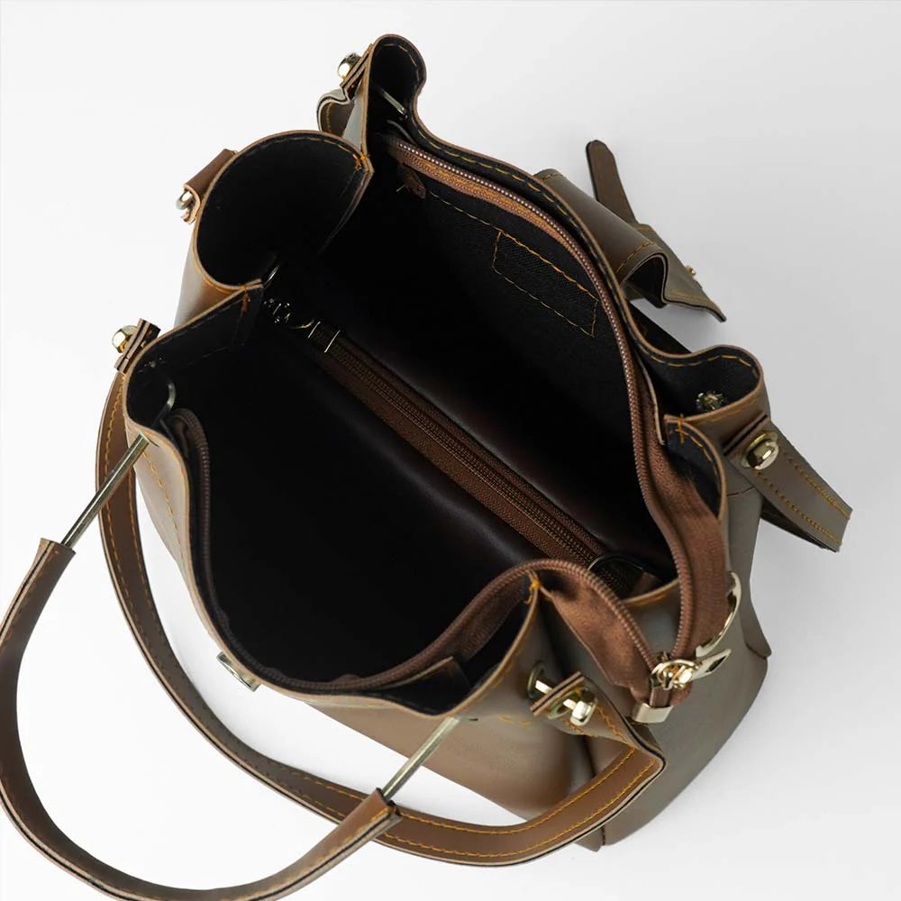SIGMA 3PC HAND BAG CHOCO BROWN