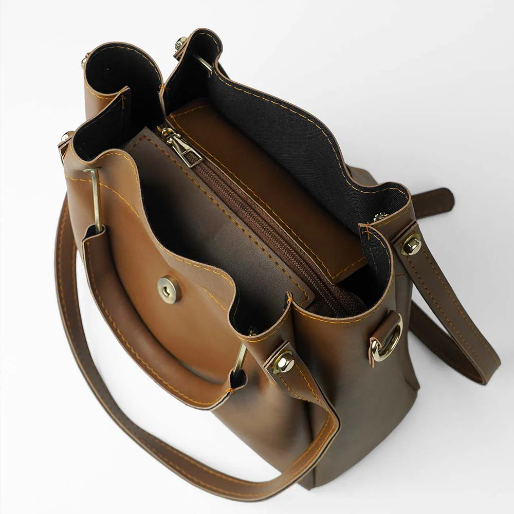 SIGMA 3PC HAND BAG CHOCO BROWN