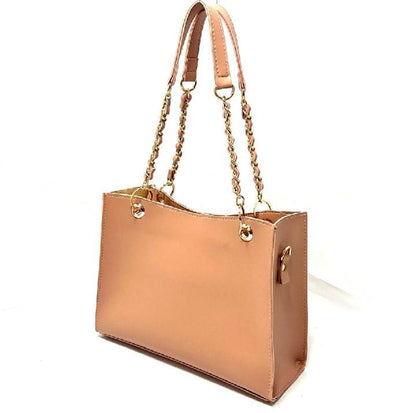 Peach trapeze top-hand bag