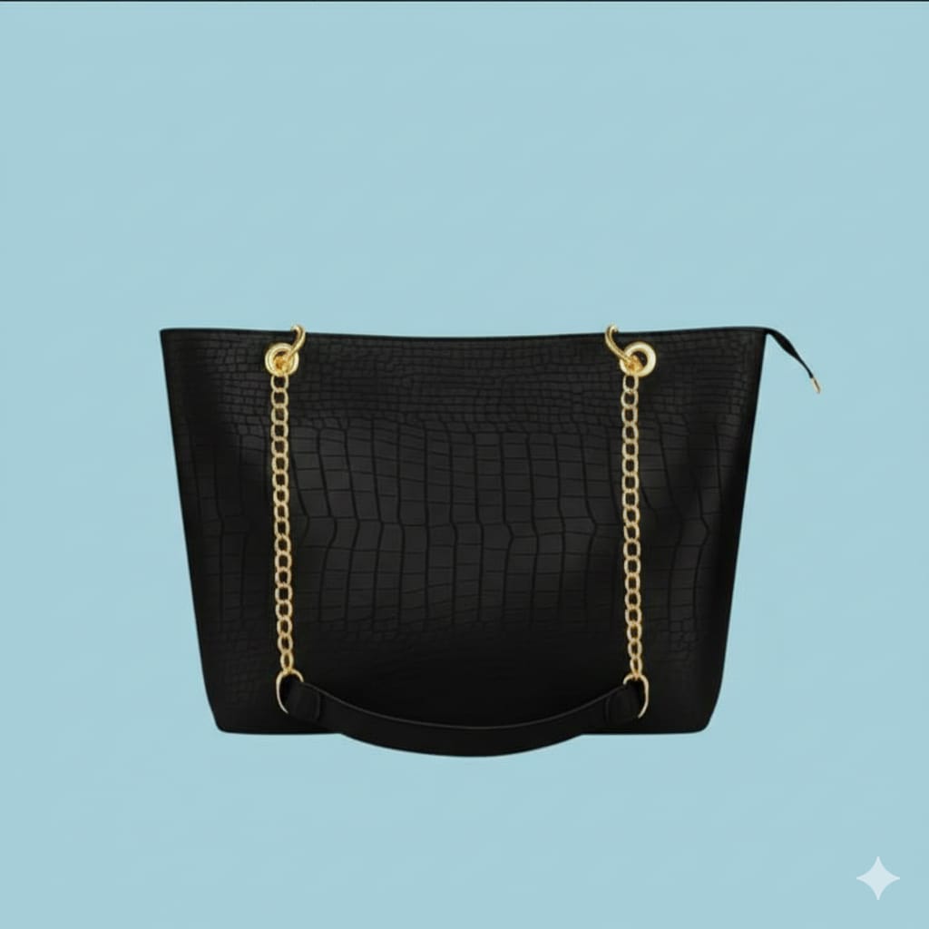 Vintage satchel Crocodile Bag black