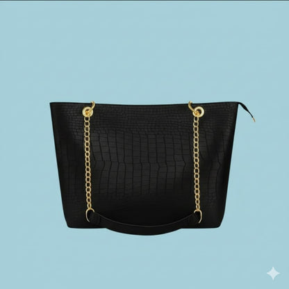 Vintage satchel Crocodile Bag black