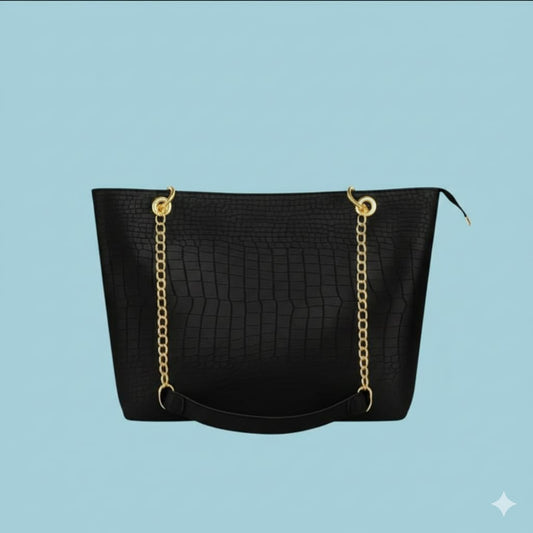 Vintage satchel Crocodile Bag black