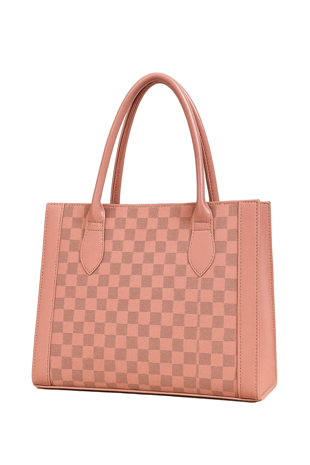 CHECKER HAND BAG PINK