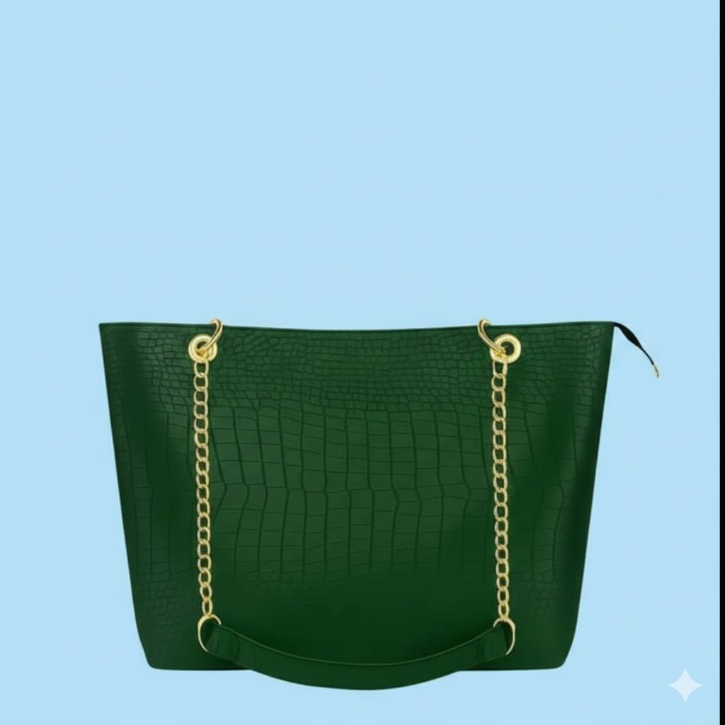 Vintage satchel Crocodile Bag Green