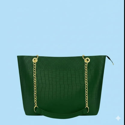 Vintage satchel Crocodile Bag Green