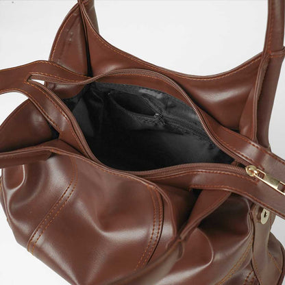 LAME SOFT BAG BROWN