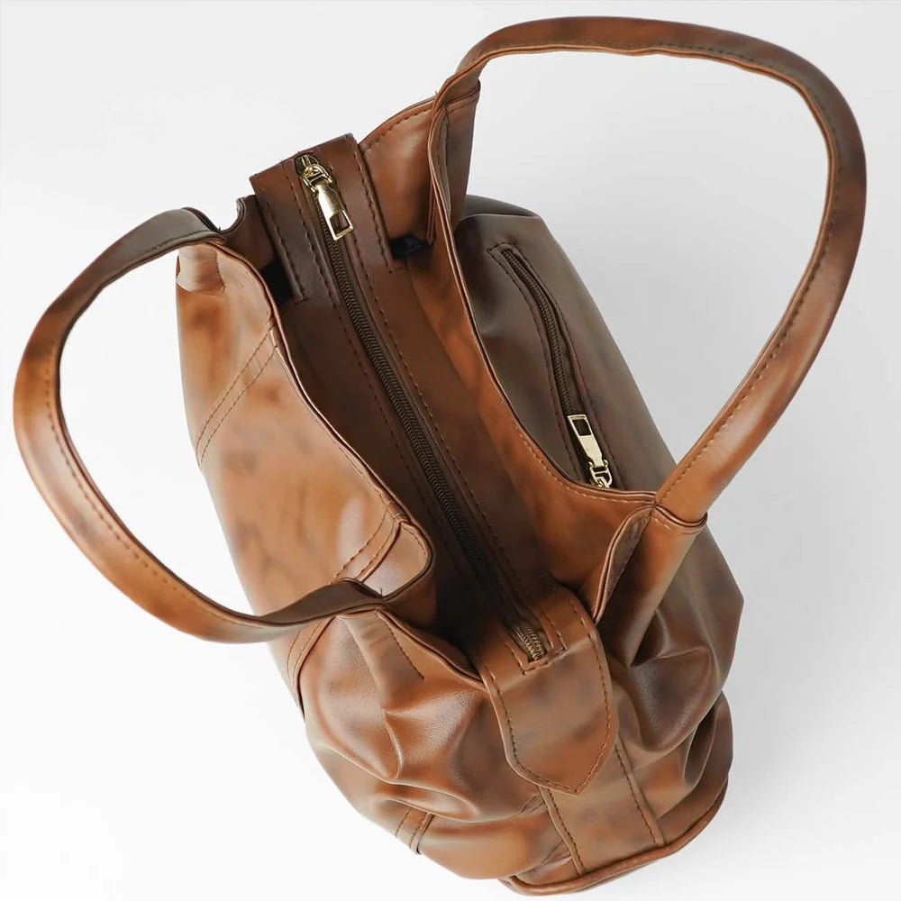 LAME SOFT BAG BROWN
